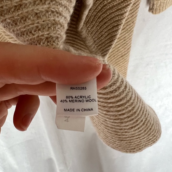 Express wool open ribbed knit cardigan sweater - Picture 5 of 7